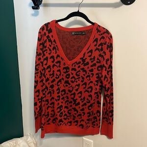 Red leopard sweater